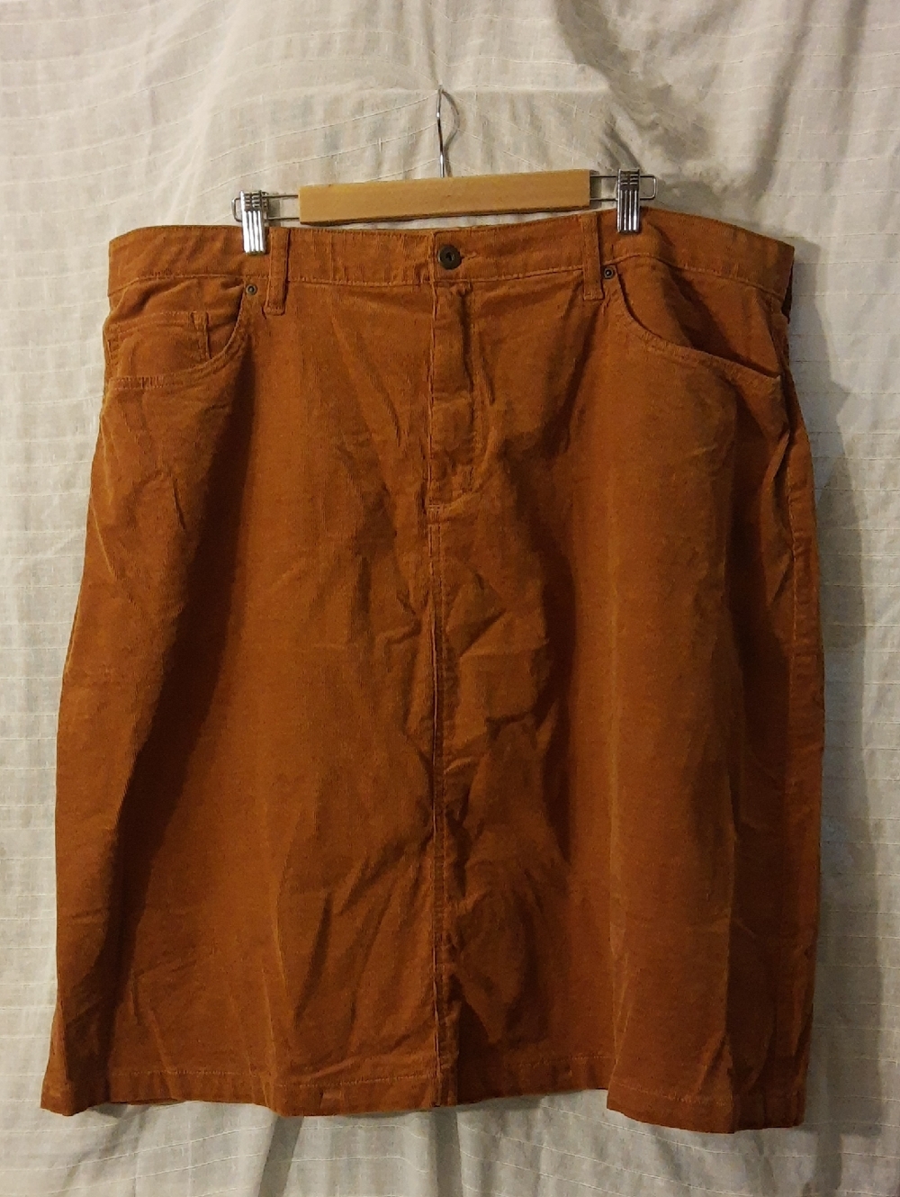 St. John's Bay Rust Orange Corduroy Midi Skirt